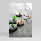 STONES AND BLOSSOMS Peel and Stick Vertical Poster