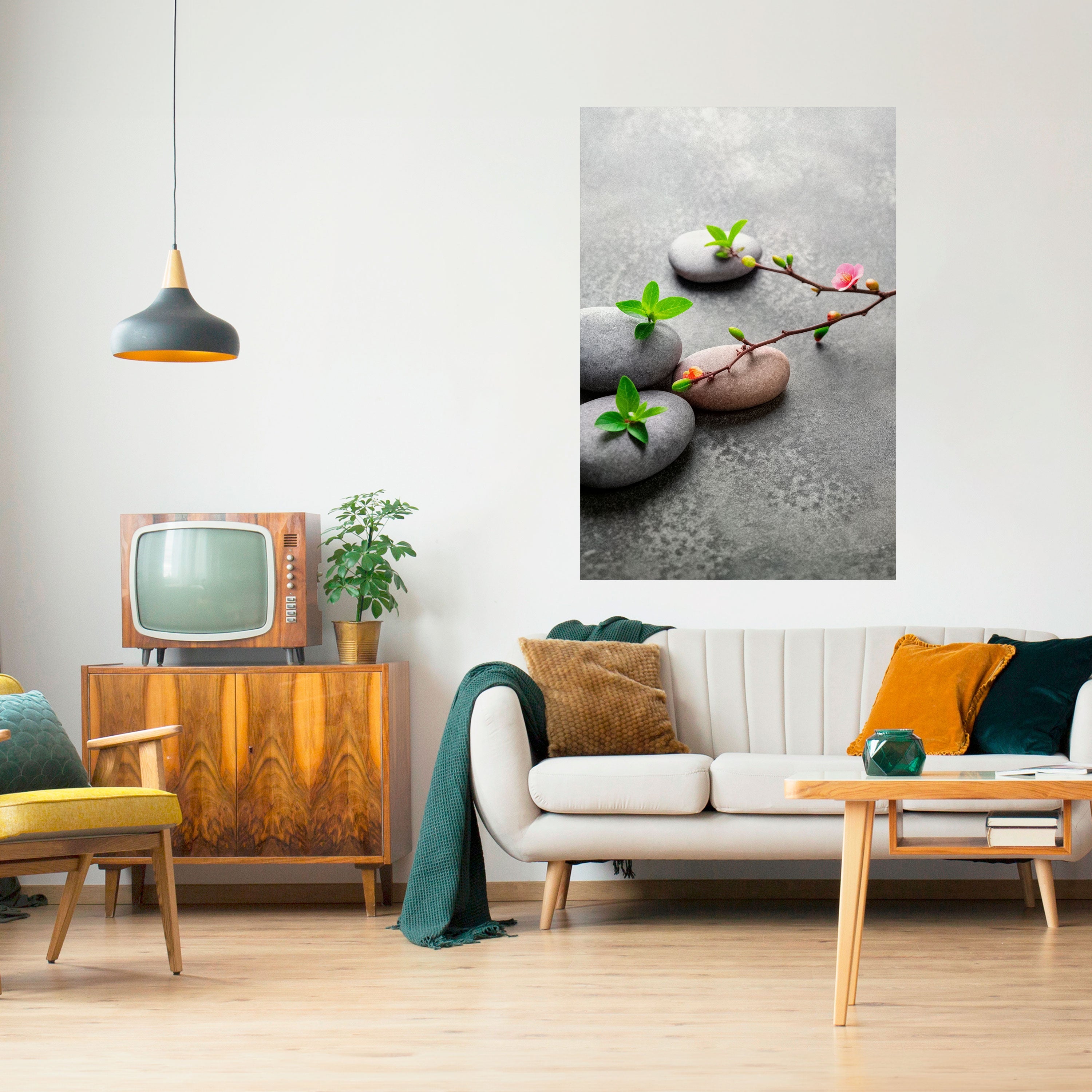 STONES AND BLOSSOMS Poster Vertical Autocolante