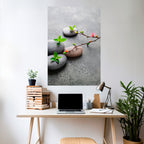 STONES AND BLOSSOMS Peel and Stick Vertical Poster