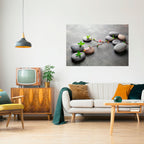 STONES AND BLOSSOMS Peel and Stick Horizontal Poster