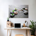 STONES AND BLOSSOMS Peel and Stick Horizontal Poster