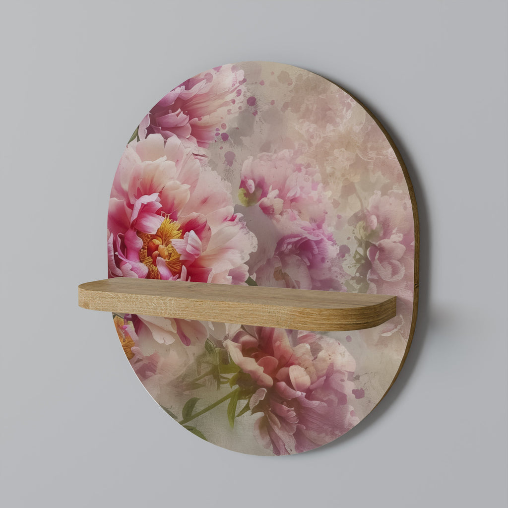 PEONY WHISPER Prateleira Oval Decorativa em Efeito Carvalho