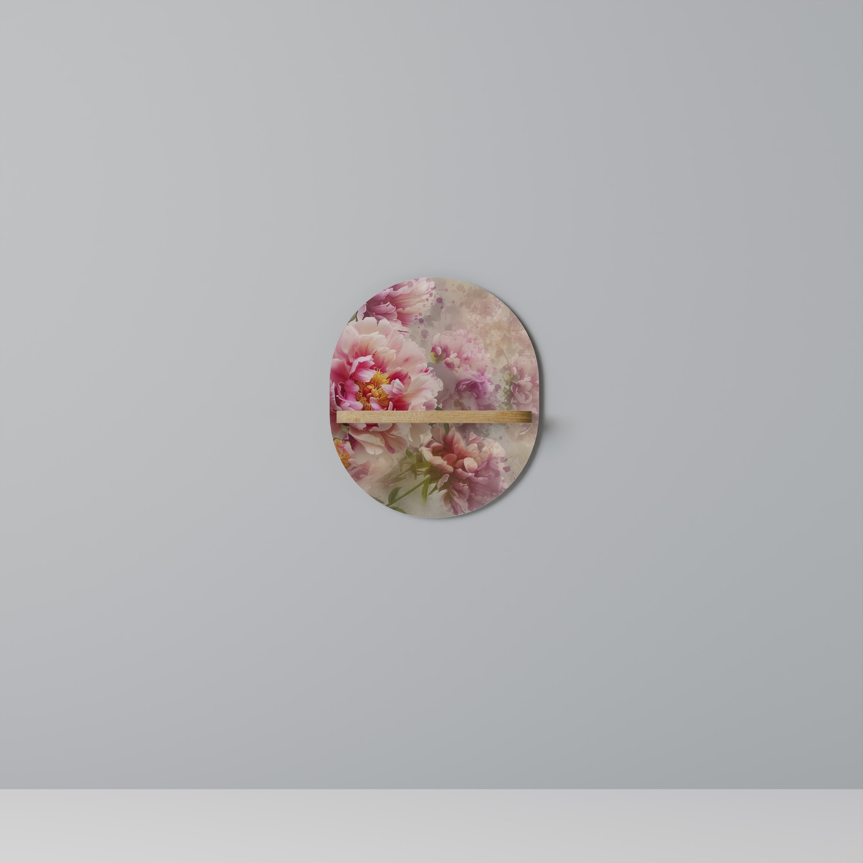 PEONY WHISPER Prateleira Oval Decorativa em Efeito Carvalho