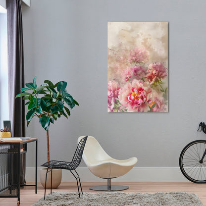 PEONY WHISPER Quadro em tela vertical