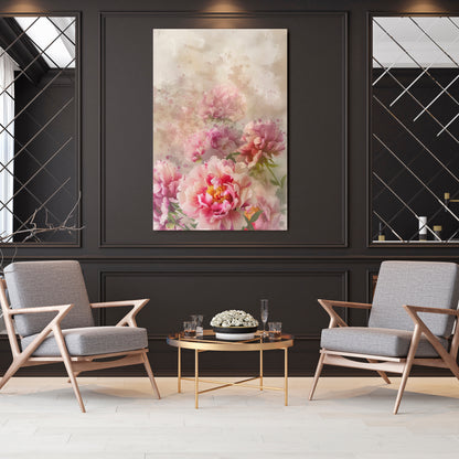 PEONY WHISPER Quadro em tela vertical