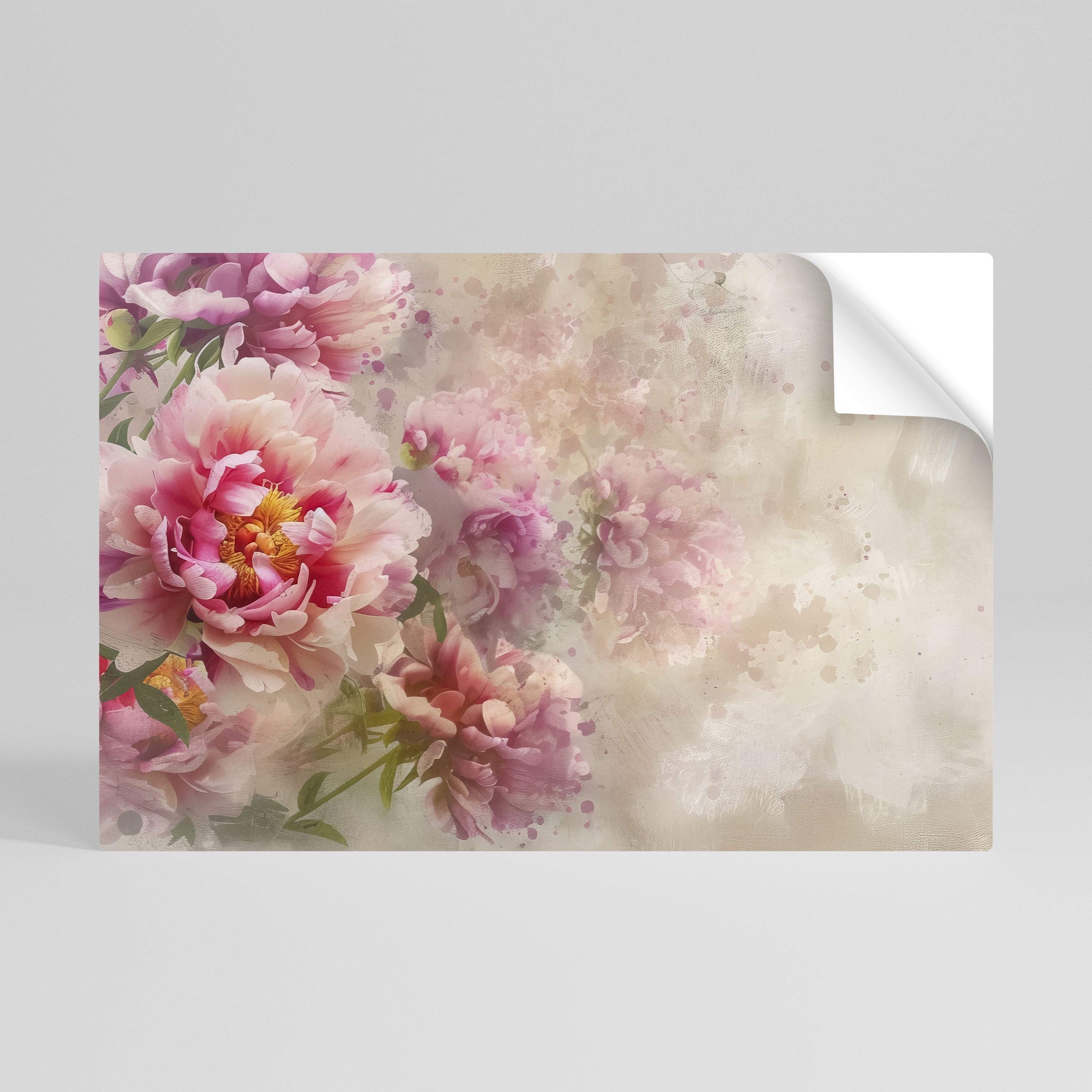 PEONY WHISPER Póster Autocolante Horizontal