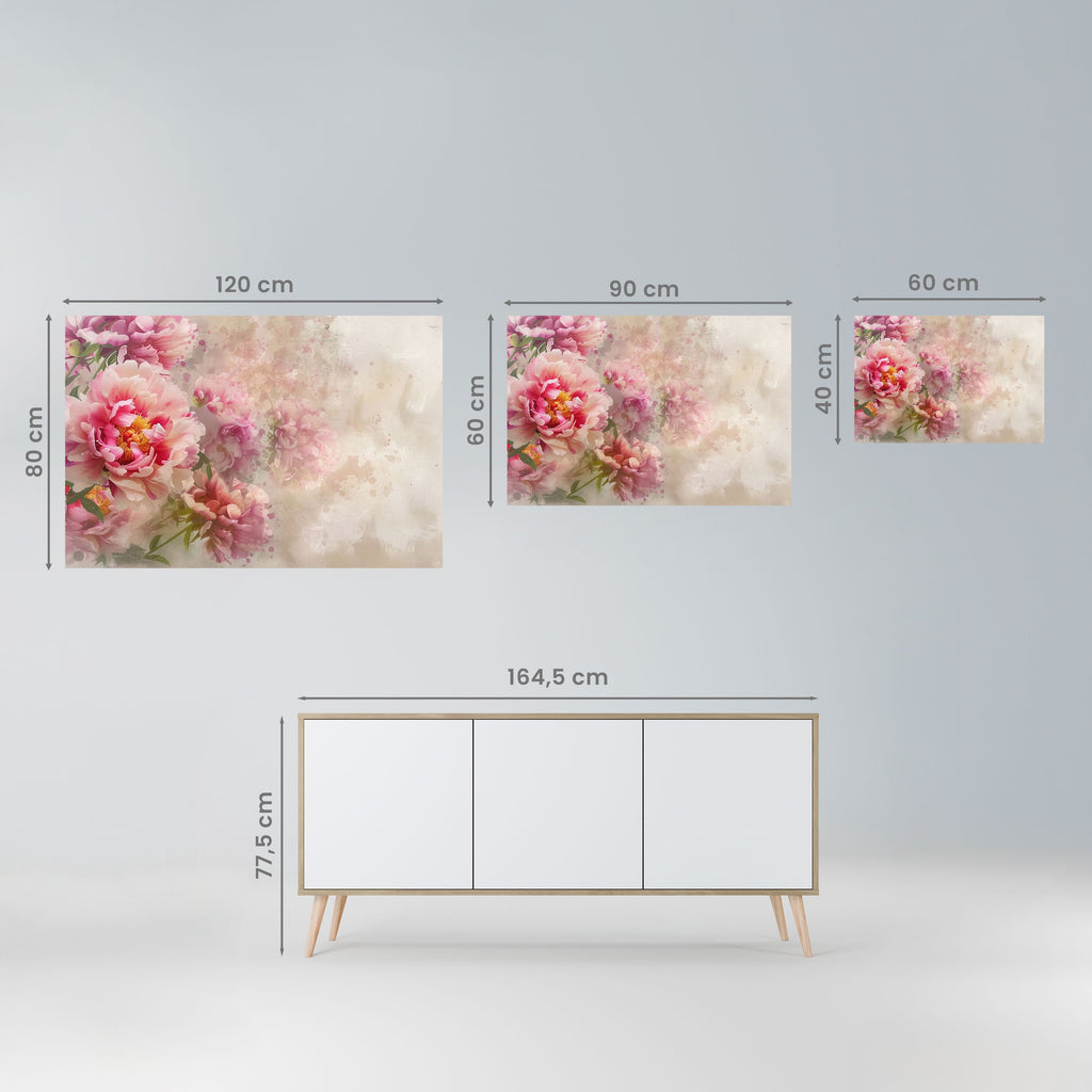 PEONY WHISPER Peel and Stick Horizontal Poster