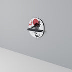 CHERRY SHADOWS Prateleira Oval Decorativa em Acabamento Preto