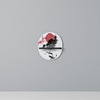 CHERRY SHADOWS Prateleira Oval Decorativa em Acabamento Preto