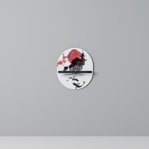 CHERRY SHADOWS Prateleira Oval Decorativa em Acabamento Preto