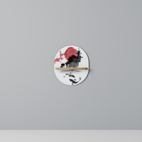 CHERRY SHADOWS Prateleira Oval Decorativa em Efeito Carvalho