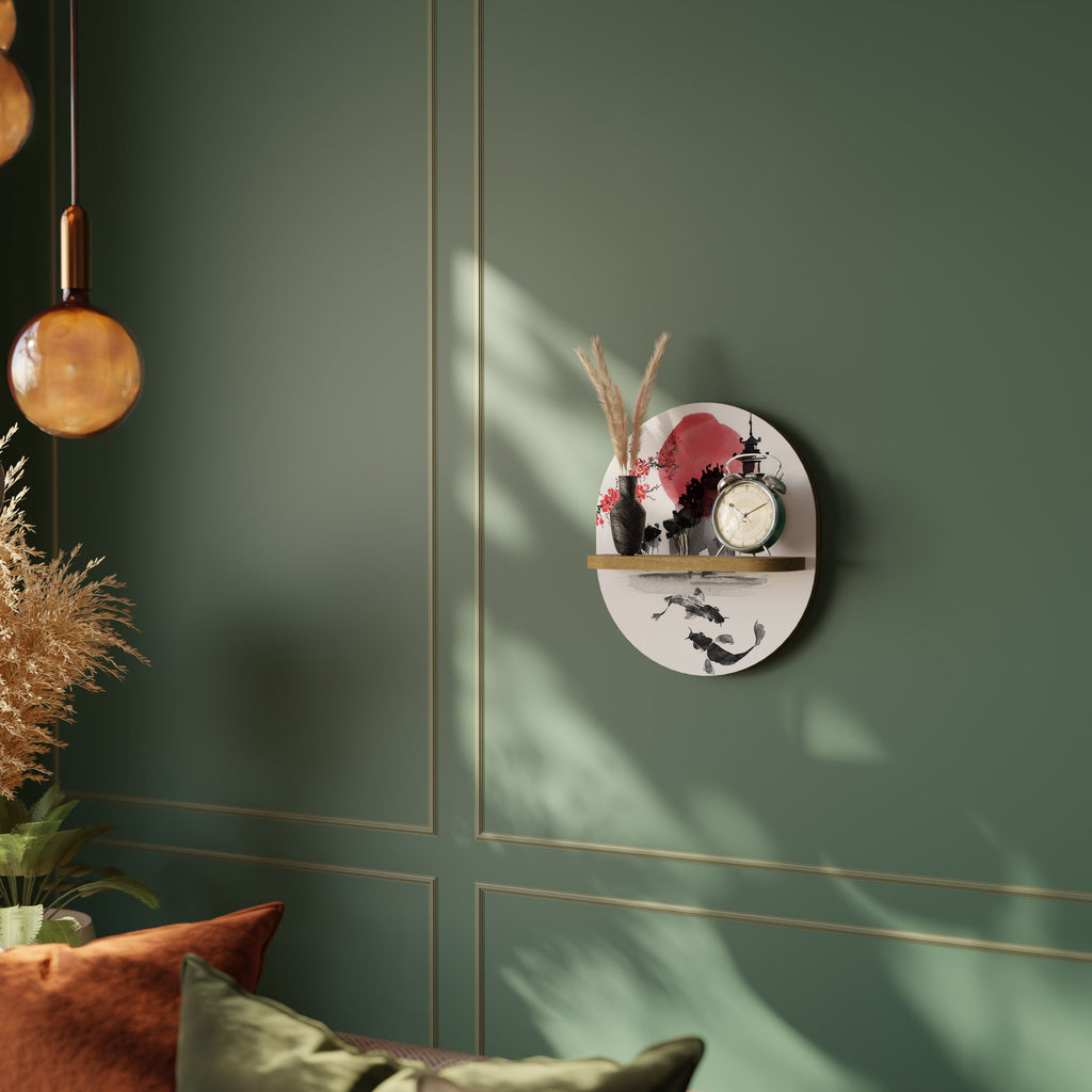 CHERRY SHADOWS Prateleira Oval Decorativa em Efeito Carvalho