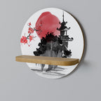 CHERRY SHADOWS Prateleira Redonda Decorativa em Efeito Carvalho