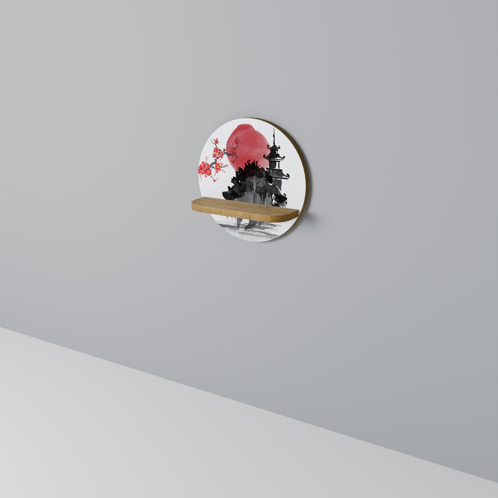 CHERRY SHADOWS Prateleira Redonda Decorativa em Efeito Carvalho