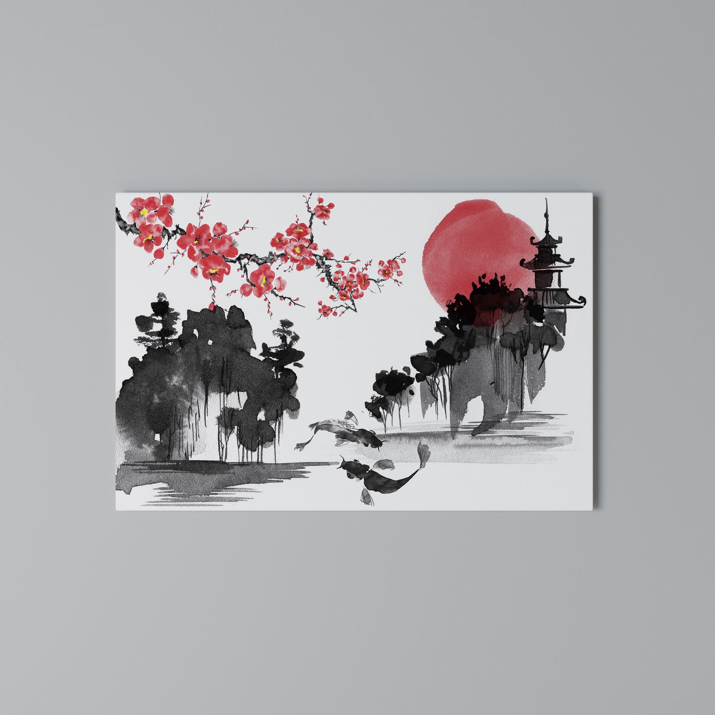 CHERRY SHADOWS Horizontal Canvas Print