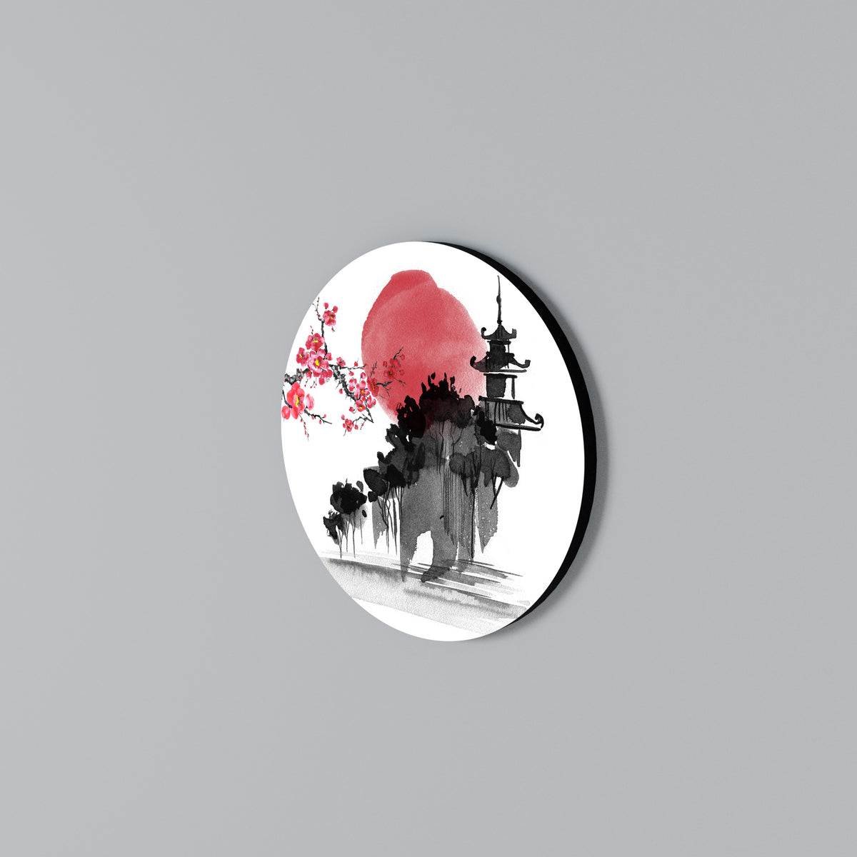 CHERRY SHADOWS Arte de Parede Redonda