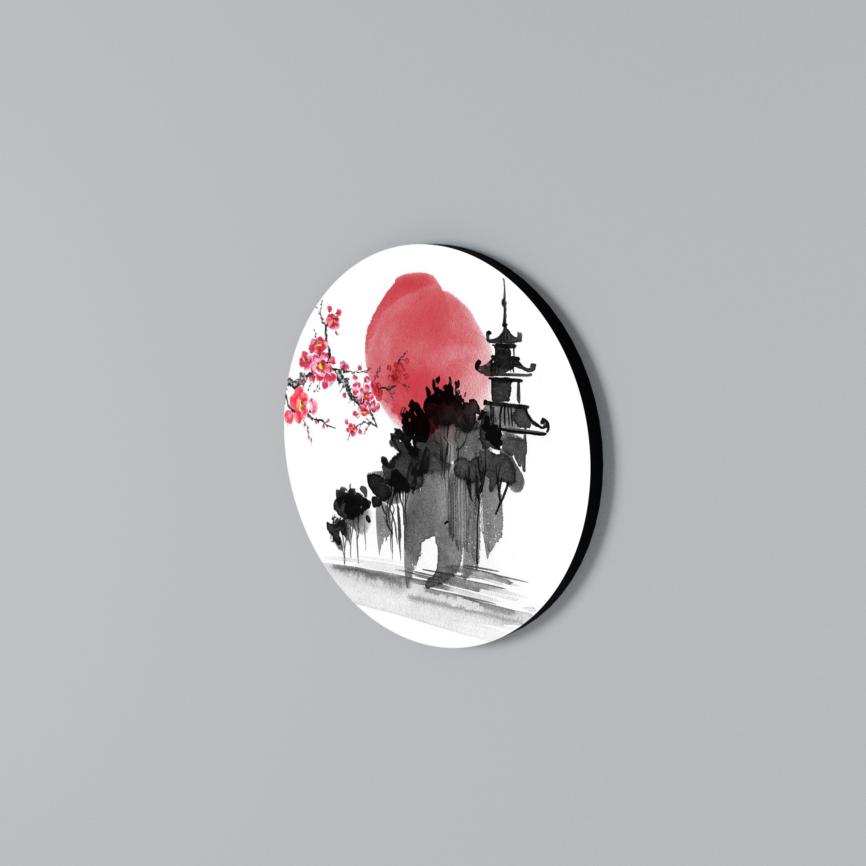 CHERRY SHADOWS Arte de Parede Redonda