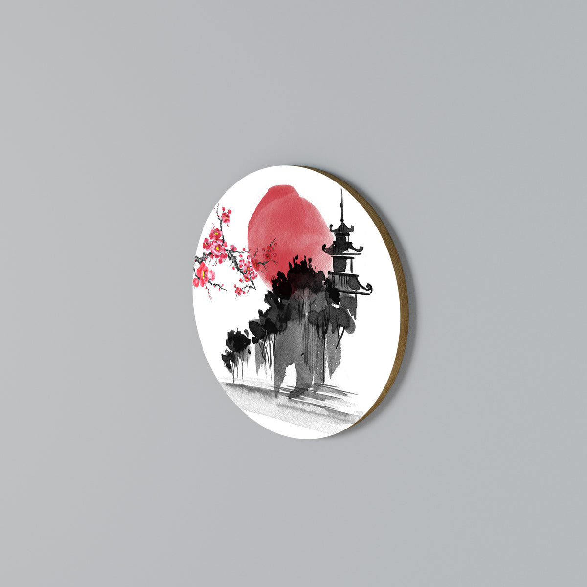 CHERRY SHADOWS Arte de Parede Redonda