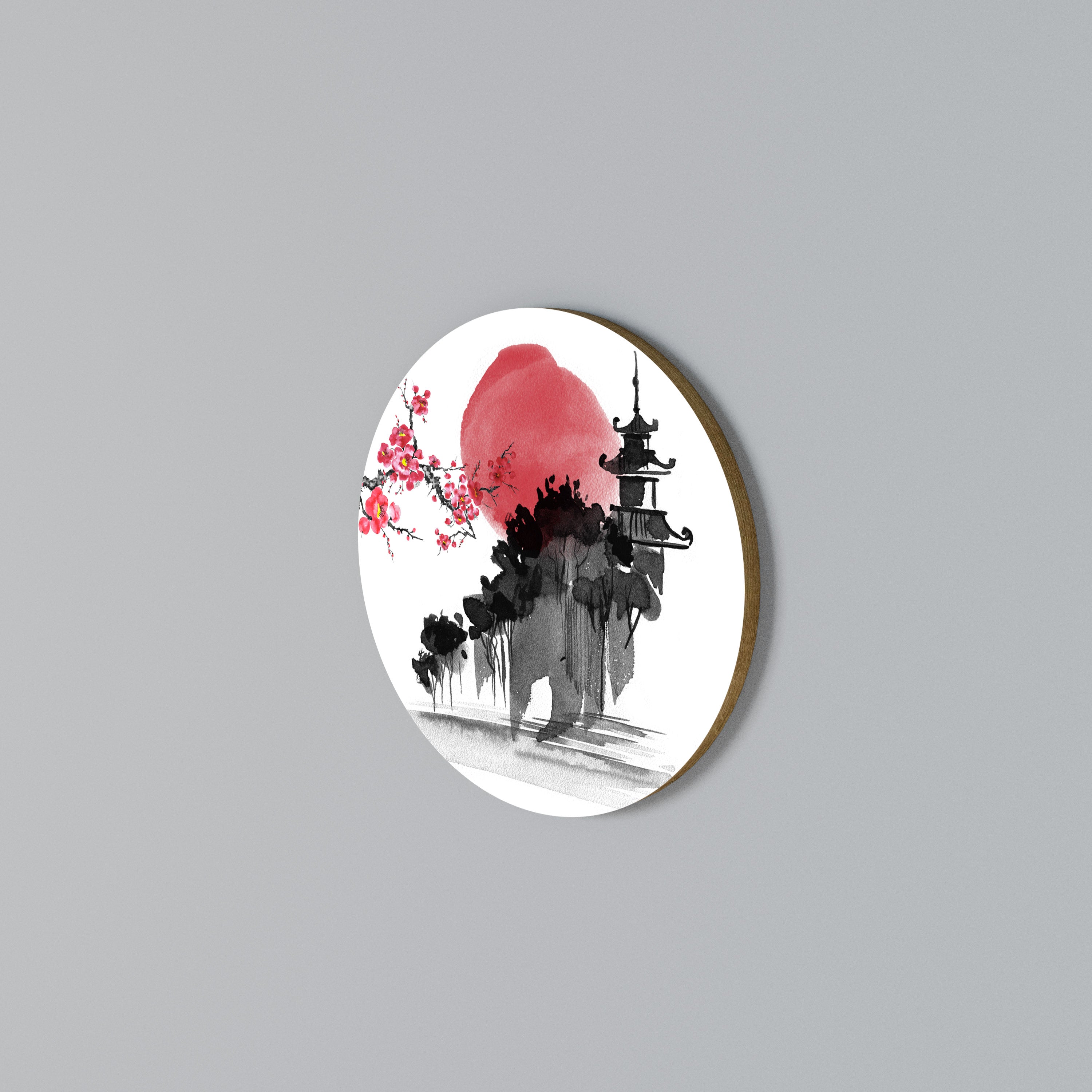 CHERRY SHADOWS Arte de Parede Redonda