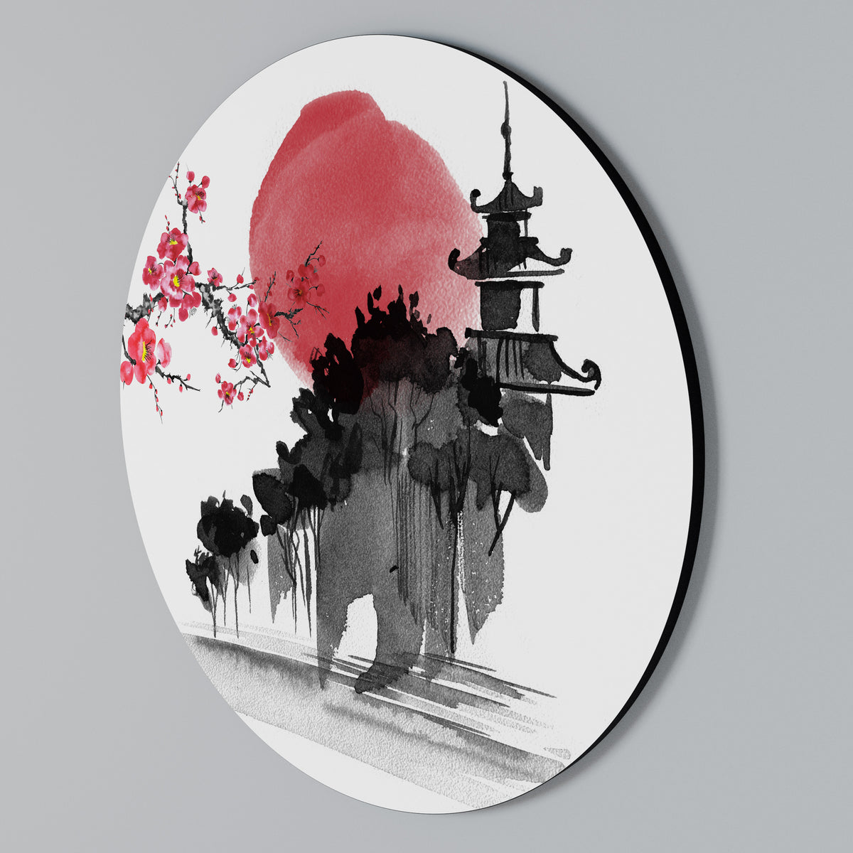 CHERRY SHADOWS Arte de Parede Redonda