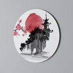 CHERRY SHADOWS Round Wall Art