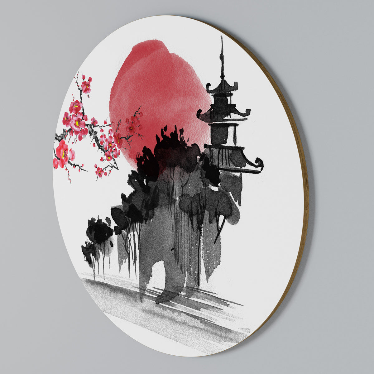 CHERRY SHADOWS Arte de Parede Redonda