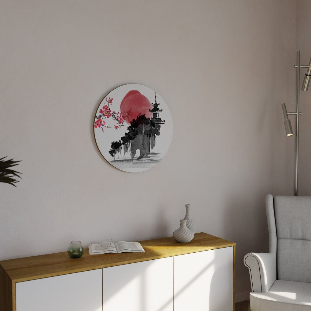 CHERRY SHADOWS Round Wall Art