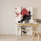 CHERRY SHADOWS Biombo Decorativo de 3 Painéis