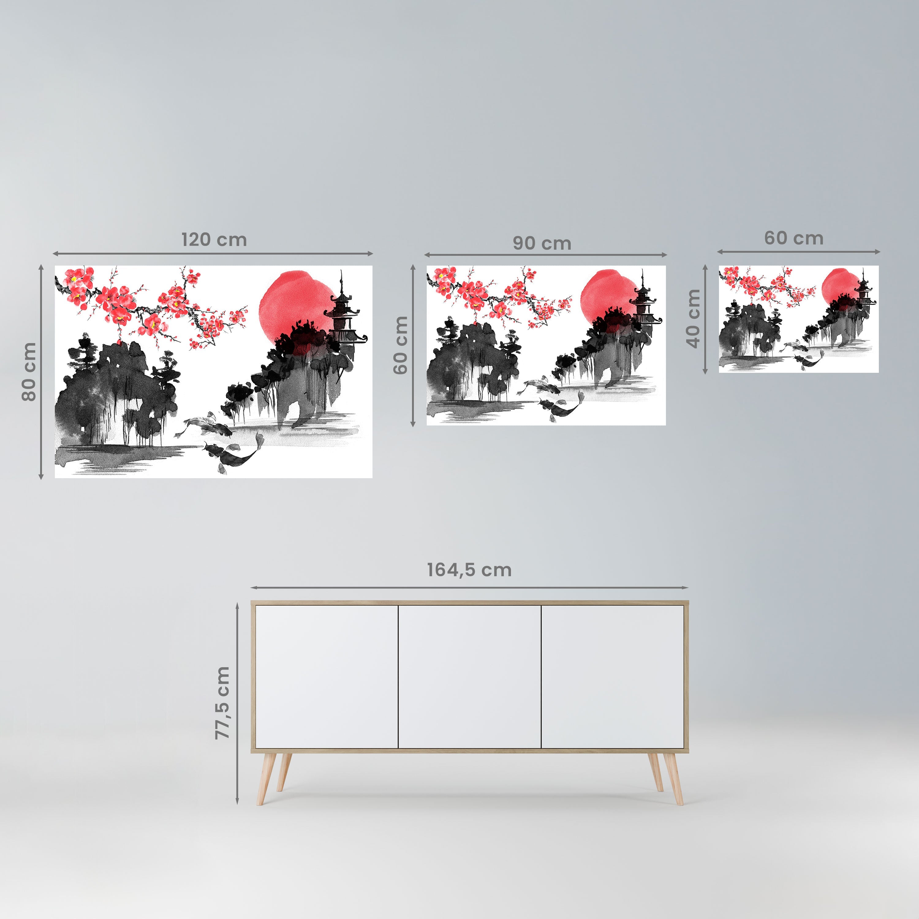 CHERRY SHADOWS Peel and Stick Horizontal Poster