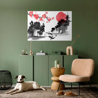 CHERRY SHADOWS Peel and Stick Horizontal Poster