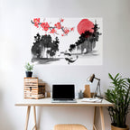 CHERRY SHADOWS Peel and Stick Horizontal Poster