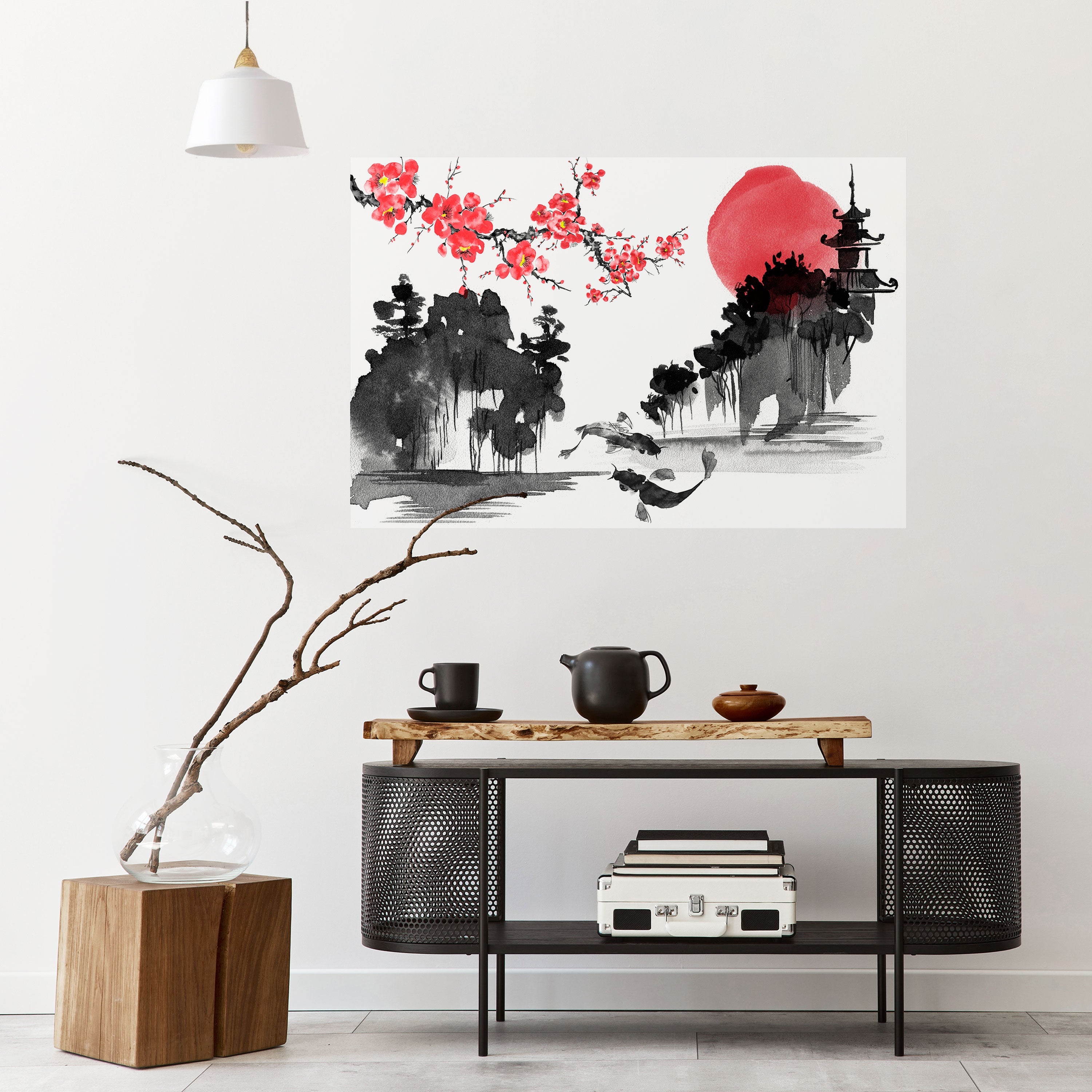 CHERRY SHADOWS Peel and Stick Horizontal Poster