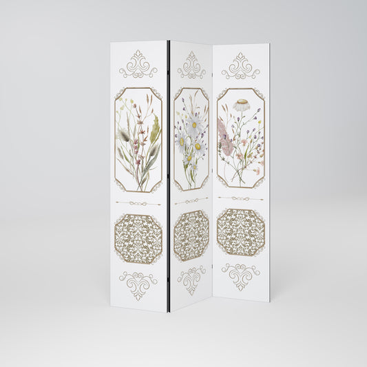 ELEGANT BOTANICAL TAPESTRY 3-Panel Room Divider