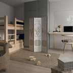 ELEGANT BOTANICAL TAPESTRY Biombo Decorativo de 3 Painéis