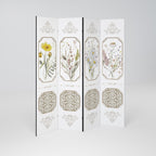 ELEGANT BOTANICAL TAPESTRY Biombo Decorativo de 4 Painéis