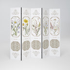 ELEGANT BOTANICAL TAPESTRY Biombo de 5 Painéis