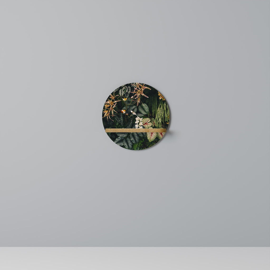 SILENT WILDERNESS Prateleira Redonda Decorativa em Efeito Carvalho