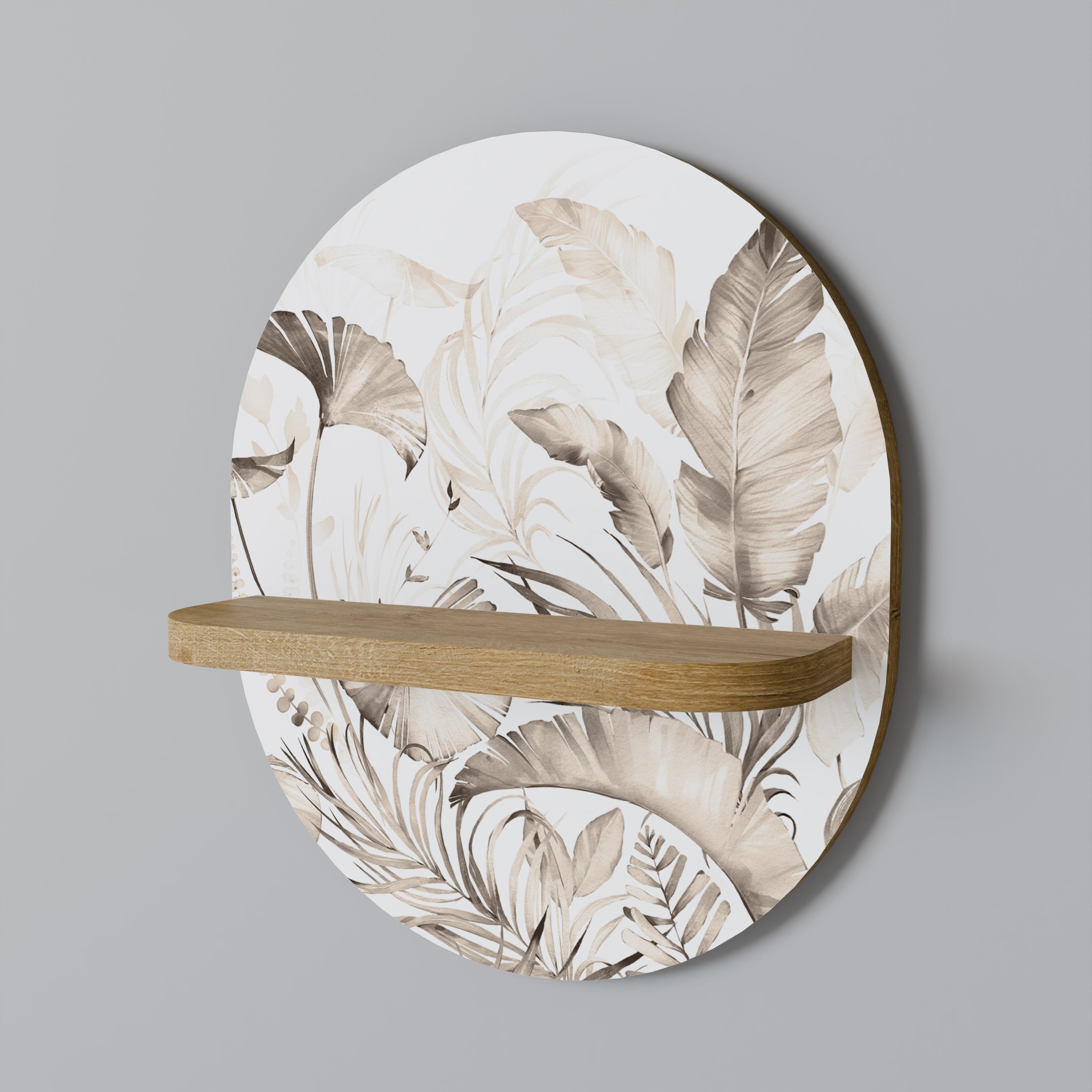 GRACEFUL DAYS Prateleira Oval Decorativa em Efeito Carvalho
