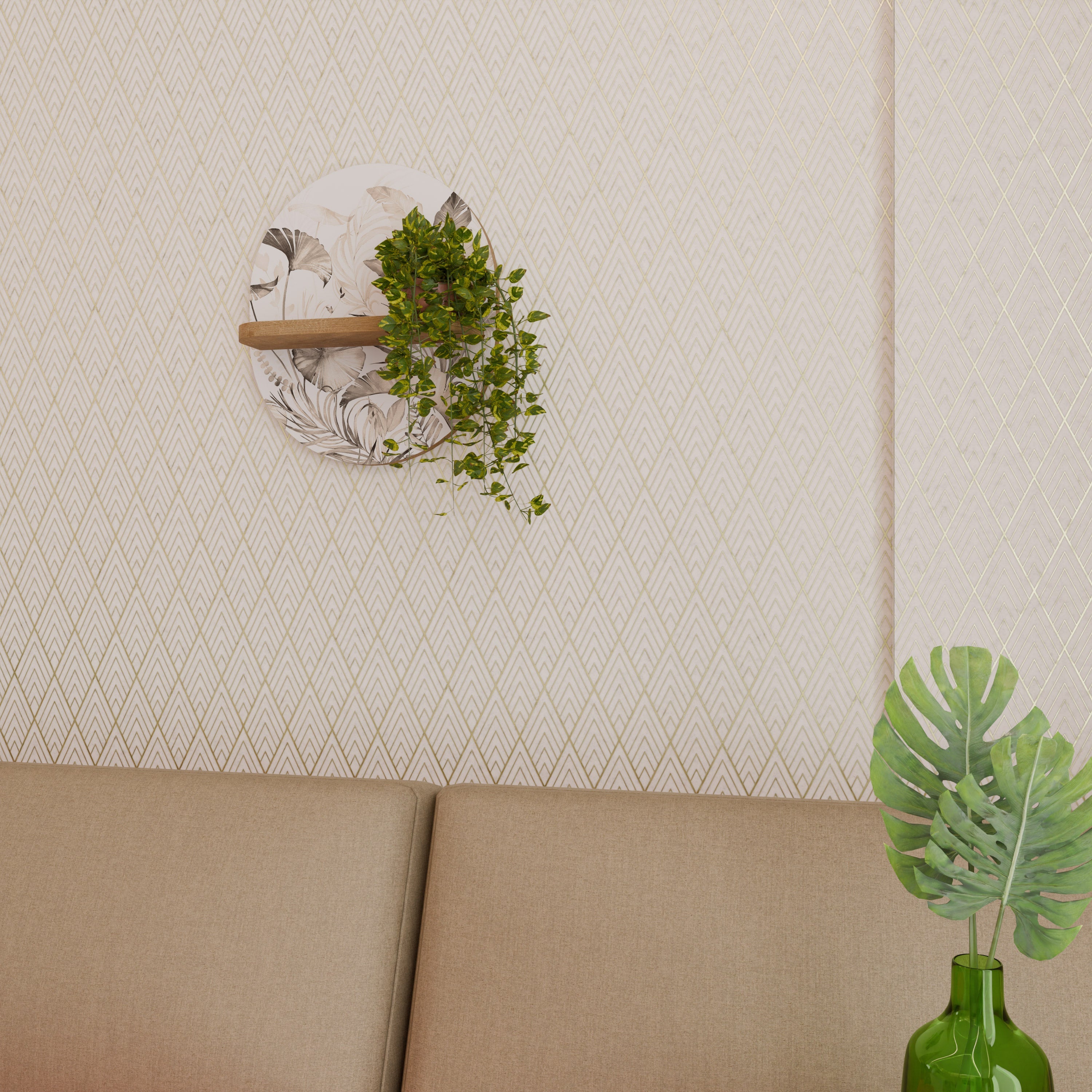 GRACEFUL DAYS Prateleira Oval Decorativa em Efeito Carvalho