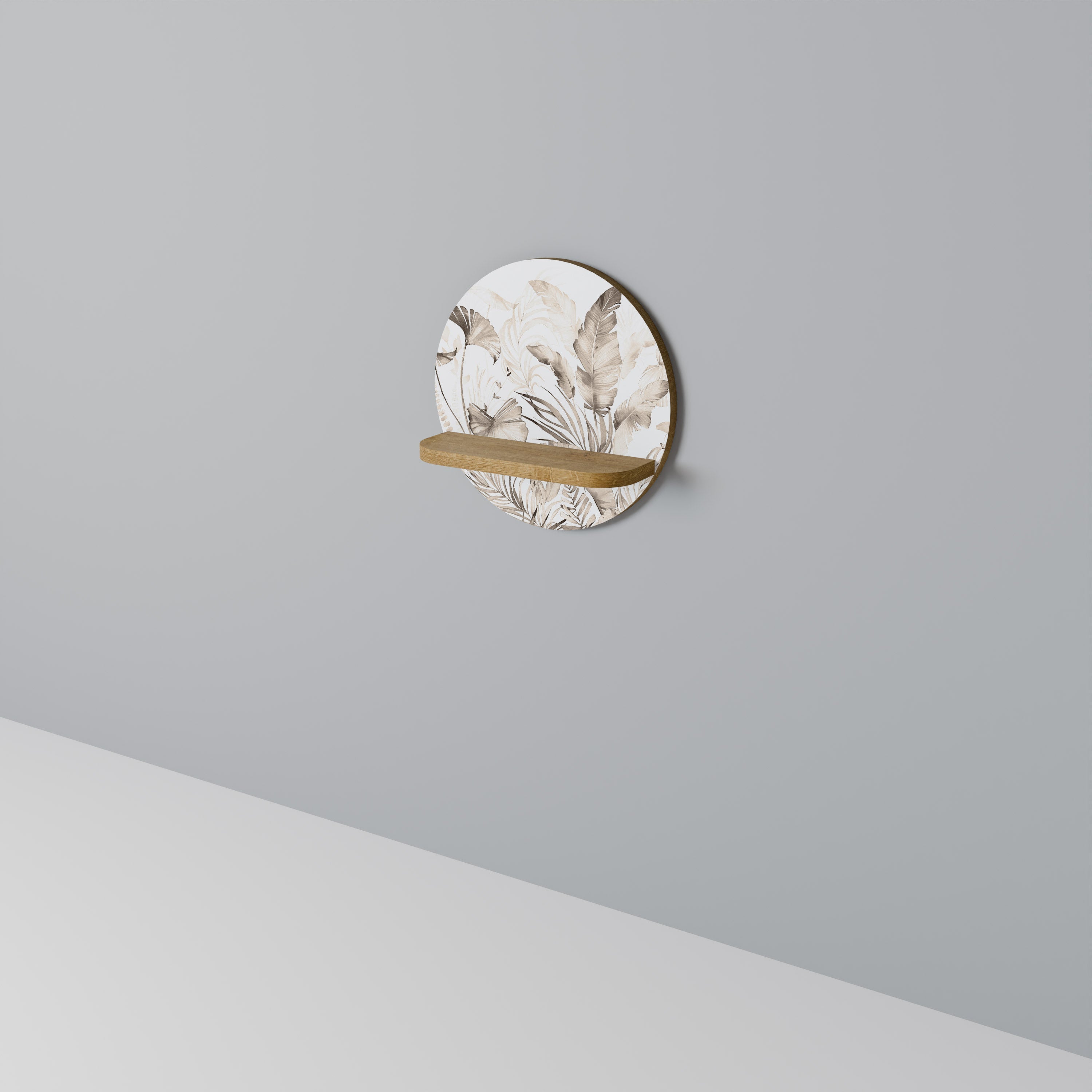 GRACEFUL DAYS Prateleira Redonda Decorativa em Efeito Carvalho