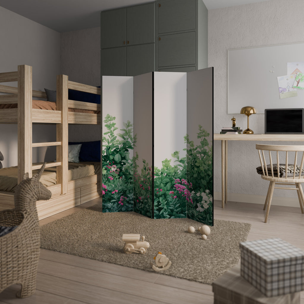 FLORAL SERENITY BARRIER Biombo Decorativo de 4 Painéis