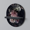 PURE BLOSSOM Prateleira Oval Decorativa em Acabamento Preto