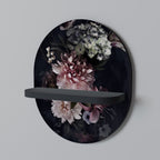 PURE BLOSSOM Prateleira Oval Decorativa em Acabamento Preto