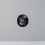 PURE BLOSSOM Prateleira Oval Decorativa em Acabamento Preto