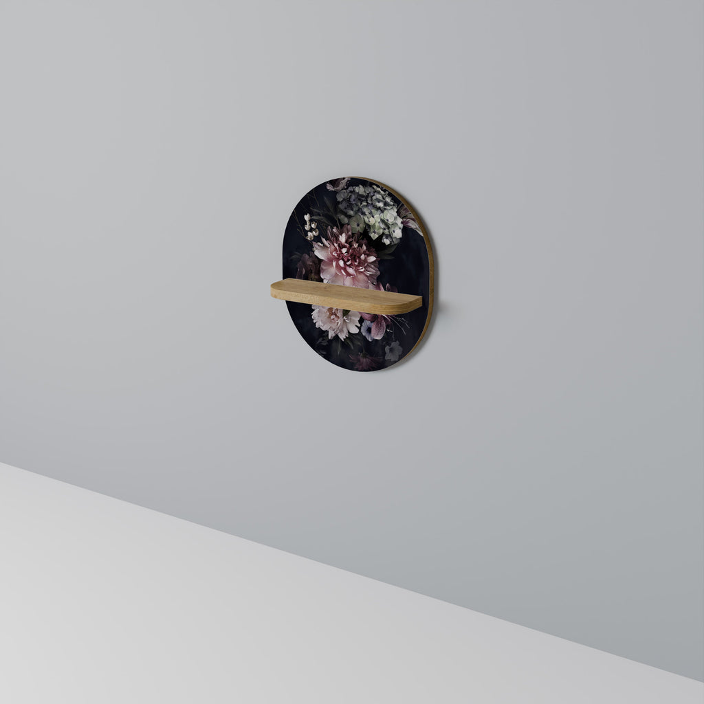 PURE BLOSSOM Prateleira Oval Decorativa em Efeito Carvalho