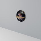 PURE BLOSSOM Prateleira Oval Decorativa em Efeito Carvalho
