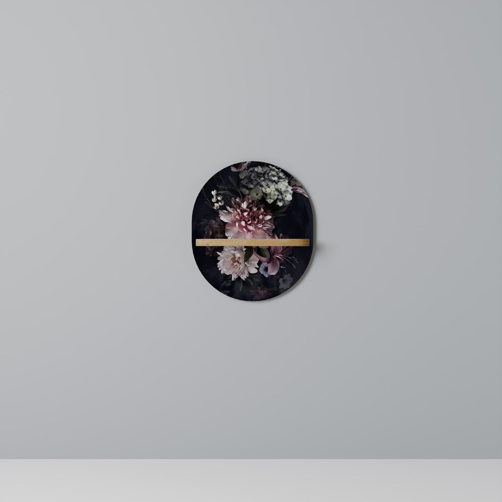 PURE BLOSSOM Prateleira Oval Decorativa em Efeito Carvalho