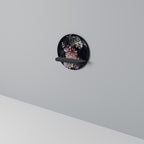 PURE BLOSSOM Round Art Shelf In Black Finish