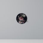 PURE BLOSSOM Round Art Shelf In Black Finish