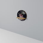 PURE BLOSSOM Prateleira Redonda Decorativa em Efeito Carvalho